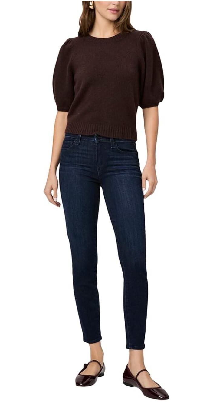 Paige Verdugo Skinny Ankle  Denim Jeans Dark Dante Wash 27